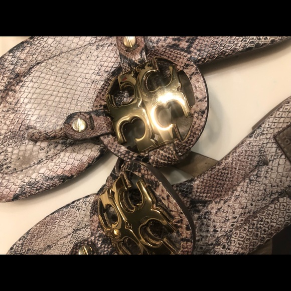 COPY - Tory Burch Miller Dora snake print sandals - Picture 3 of 4
